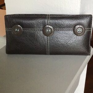 Matt & Nat Brown wallet with Button Detail Blue